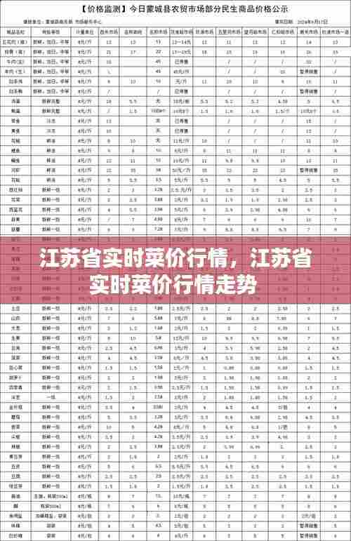 江苏省实时菜价行情,江苏省实时菜价行情走势