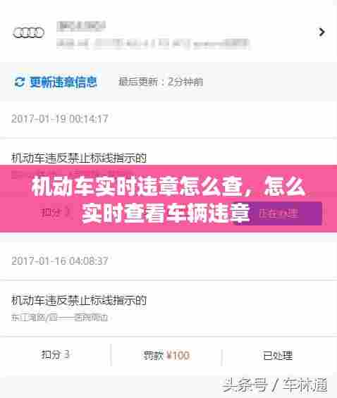 机动车实时违章怎么查,怎么实时查看车辆违章