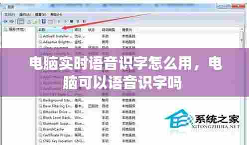 电脑实时语音识字怎么用,电脑可以语音识字吗