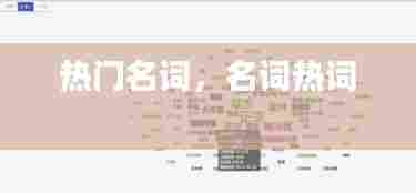 热门名词,名词热词