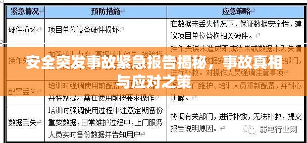 安全突发事故紧急报告揭秘,事故真相与应对之策
