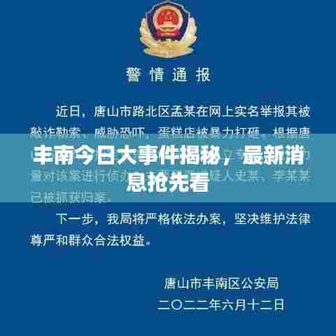 丰南今日大事件揭秘，最新消息抢先看