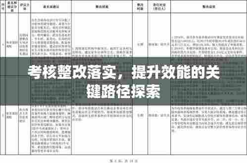 考核整改落实,提升效能的关键路径探索