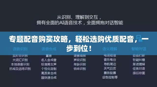 专题配音购买攻略,轻松选购优质配音,一步到位!