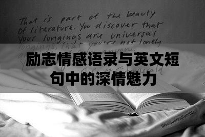 励志情感语录与英文短句中的深情魅力