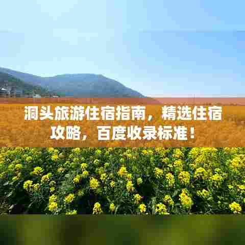 洞头旅游住宿指南，精选住宿攻略，百度收录标准！