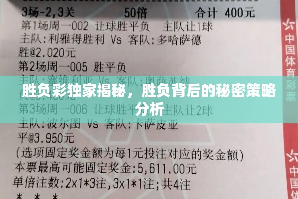 胜负彩独家揭秘,胜负背后的秘密策略分析