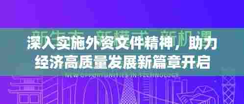 深入实施外资文件精神,助力经济高质量发展新篇章开启