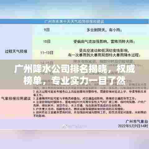广州降水公司排名揭晓，权威榜单，专业实力一目了然