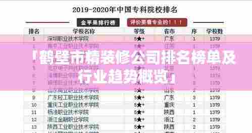 「鹤壁市精装修公司排名榜单及行业趋势概览」